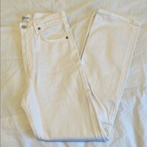 Agolde 90’s Pinch jeans in white.